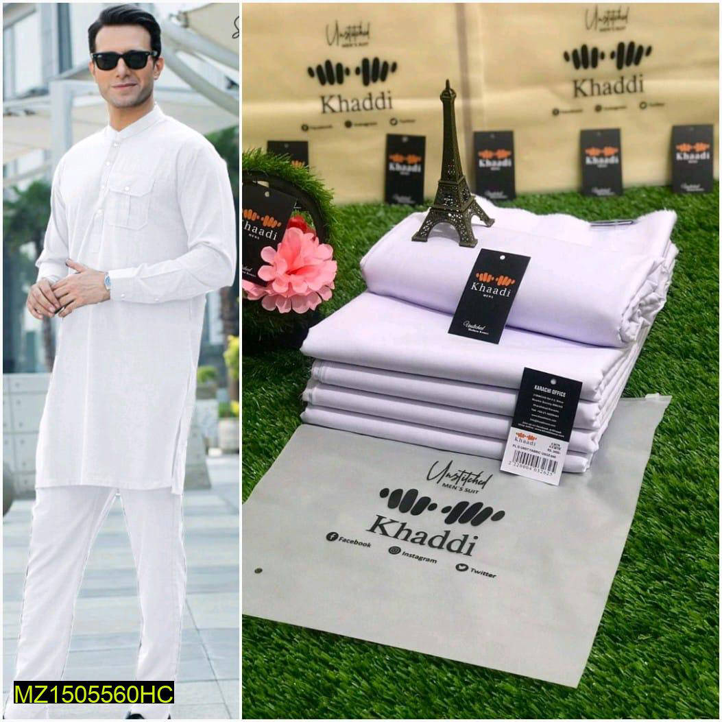 Men's Unstitched Cotton Plain Suit